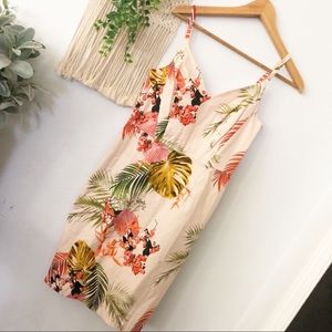 ASOS Pink Tropical Floral Sleevless Dress